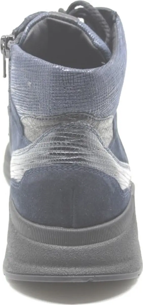 Durea 9755 Blauwe Halfhoge Sneakers - Wijdte E