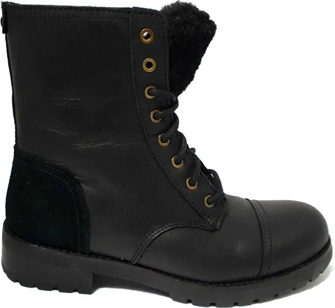 UGG Dames Enkellaars Leather Kilmer Exposed Fur 1019072 Black EU 37