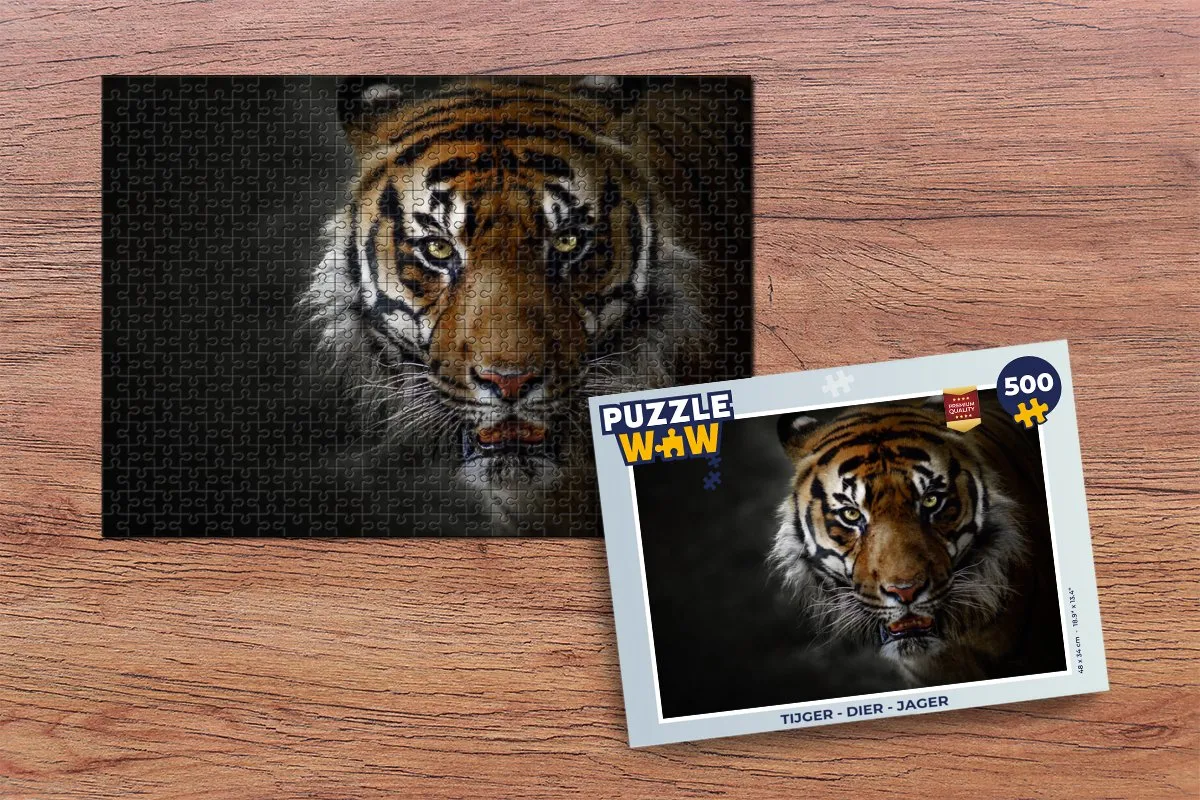 PuzzleWow Tijger Legpuzzel 500 Stuks - Multicolor