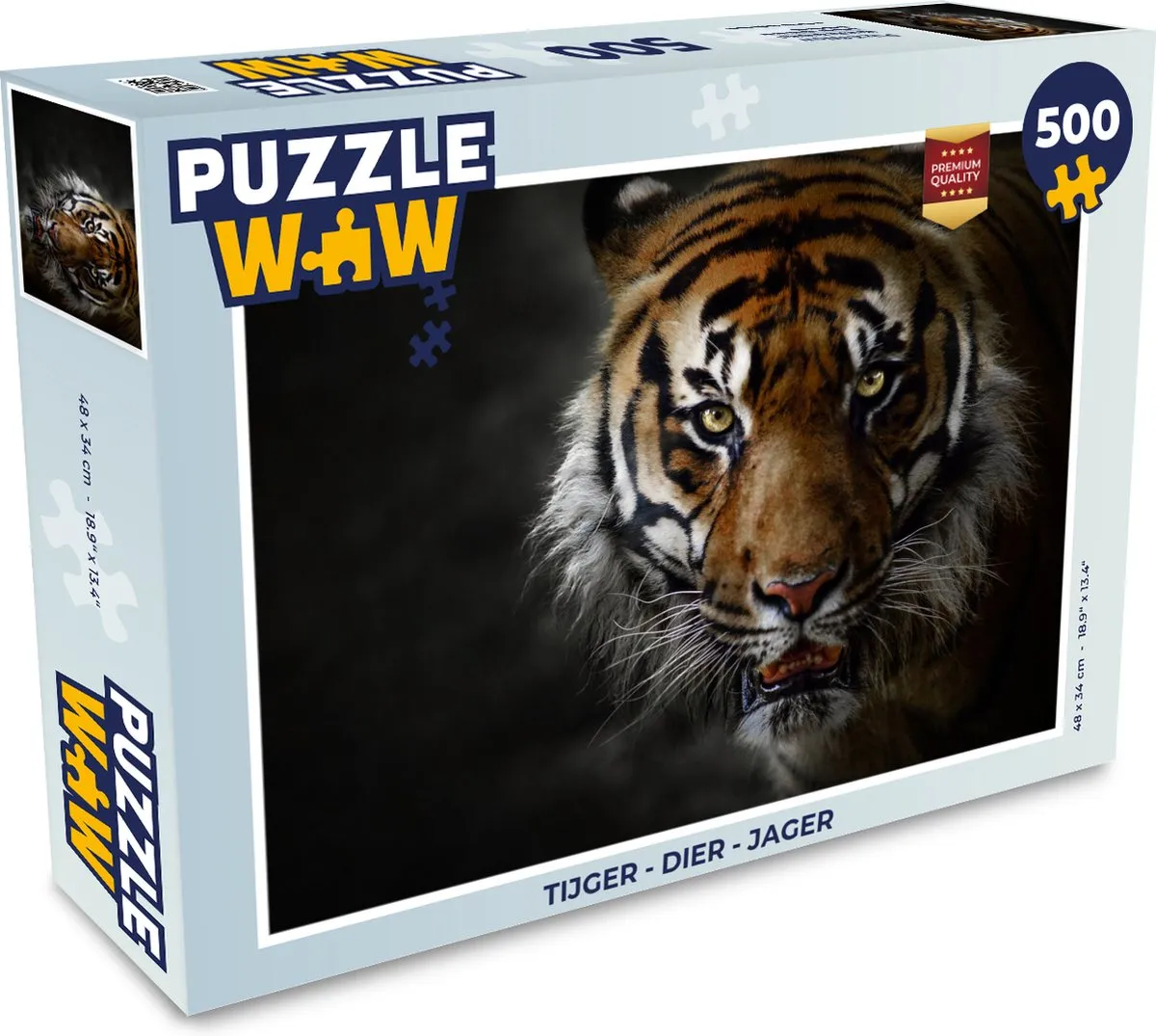 PuzzleWow Tijger Legpuzzel 500 Stuks - Multicolor
