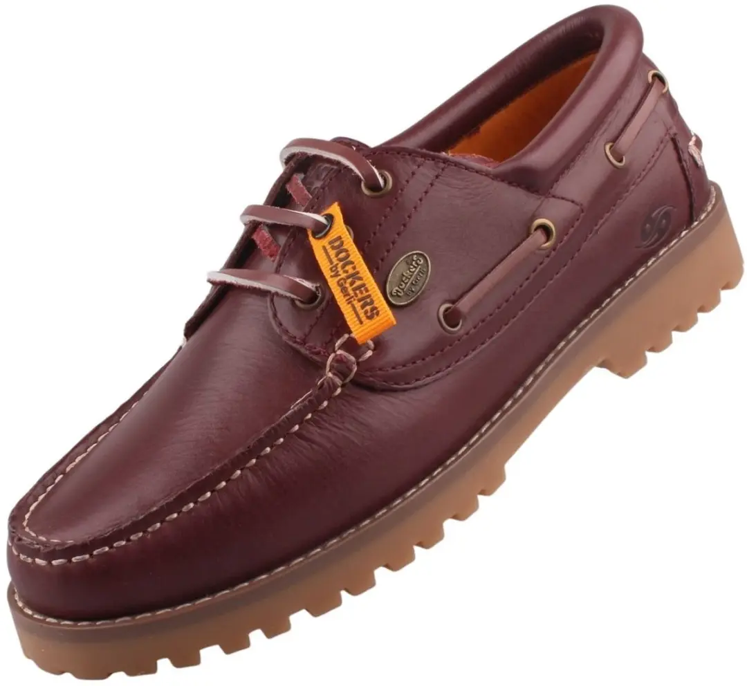 Dockers by Gerli heren leren mocassin bordeauxrood