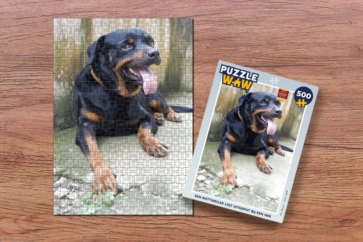 PuzzleWow Legpuzzel Rottweiler 500 Stuks - Multicolor