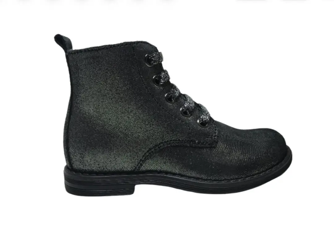 Naturino Mt 24 veter/rits bling bling lederen laarsjes Orzia pewter