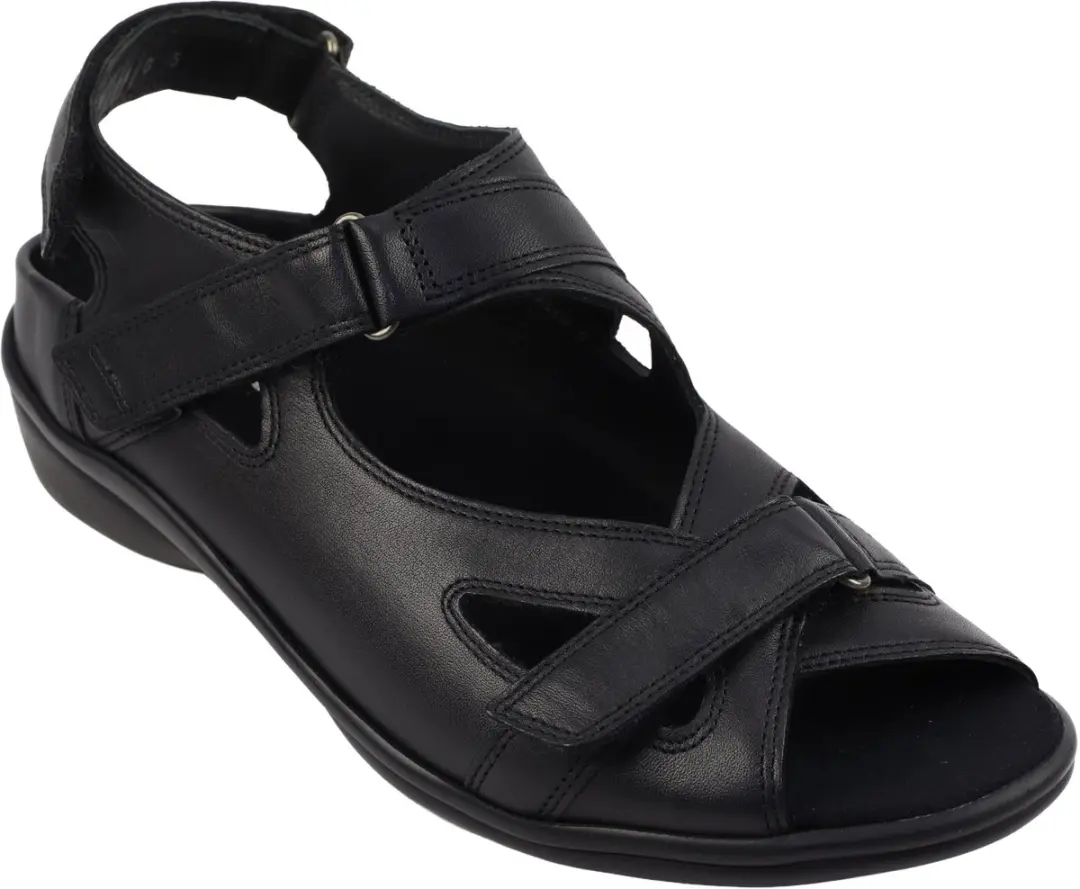 Durea 7258 G Platte Sandalen - Zwart 38