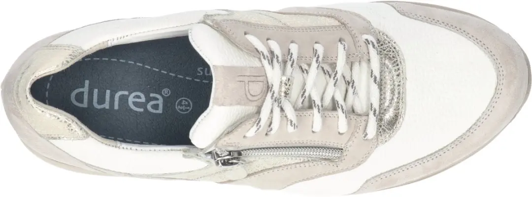 Durea 6279 H Lage Sneakers - Wit/Beige 38.5