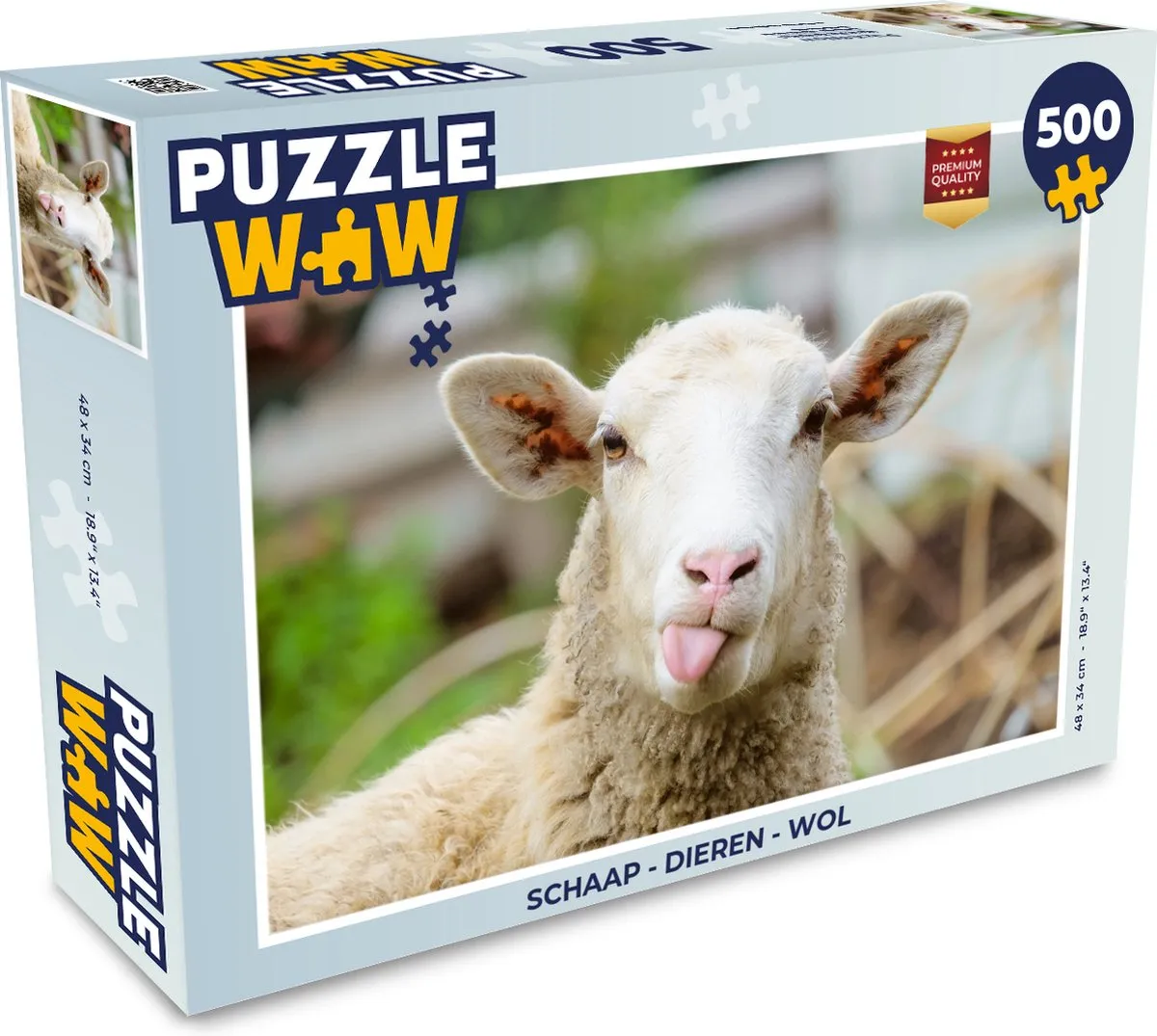 PuzzleWow Schaap Wol Legpuzzel 500 Stuks - Multicolor