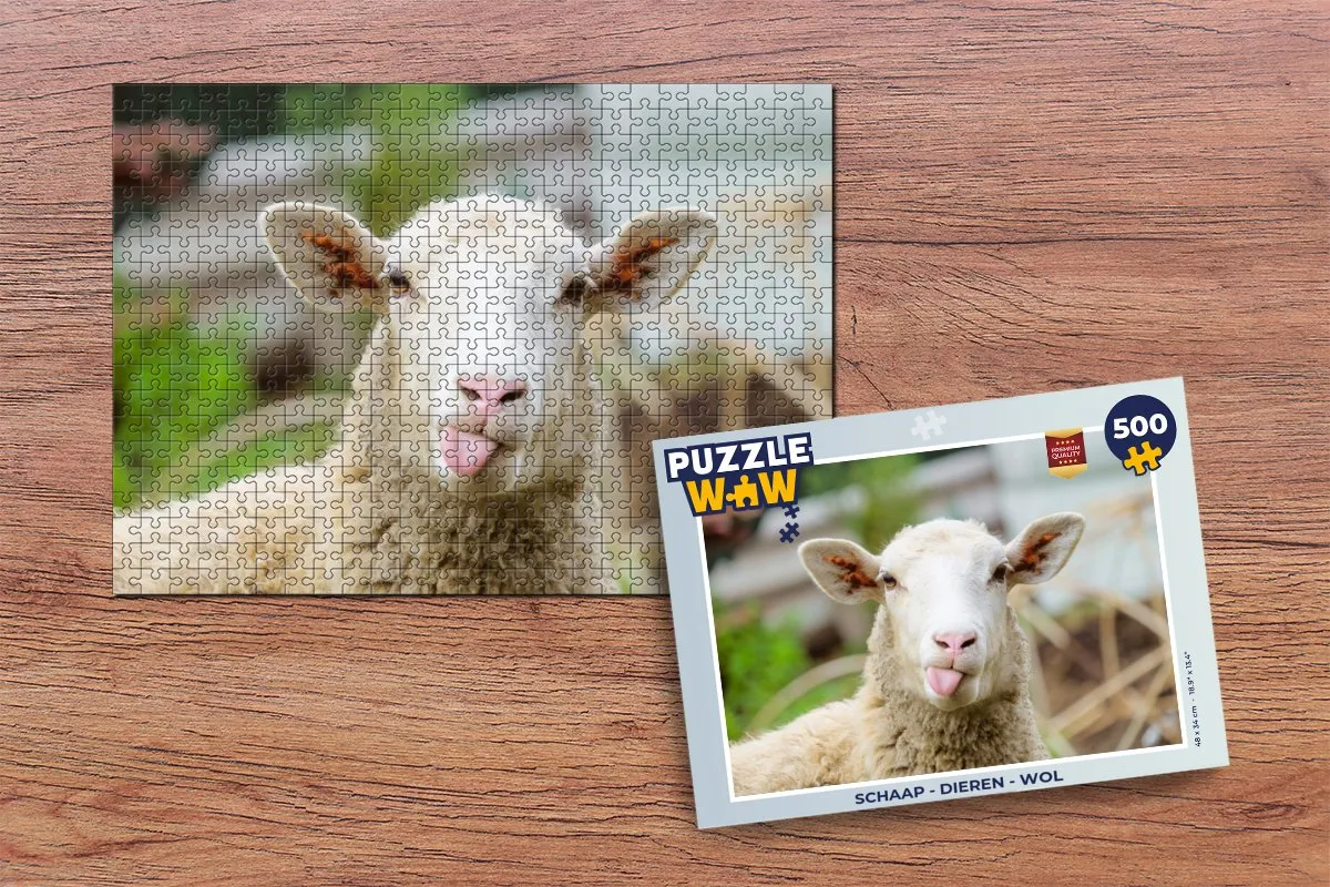 PuzzleWow Schaap Wol Legpuzzel 500 Stuks - Multicolor
