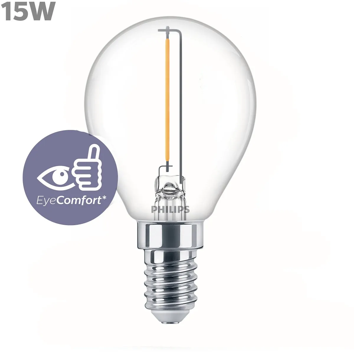 Philips LED Kogellamp Transparant 15W E14 - Warmwit