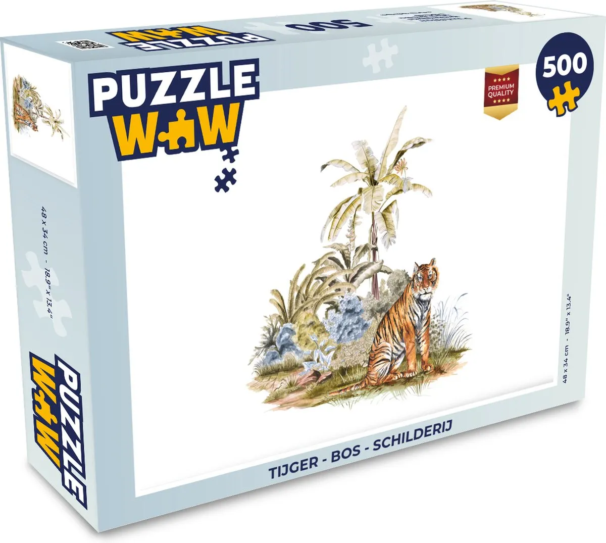 PuzzleWow Tijger Bos Legpuzzel 500 Stuks - Multicolor