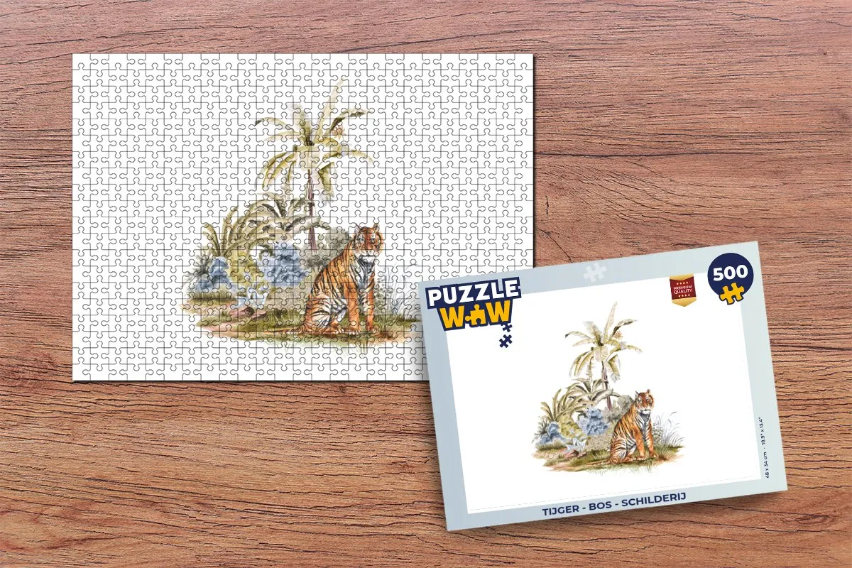 PuzzleWow Tijger Bos Legpuzzel 500 Stuks - Multicolor