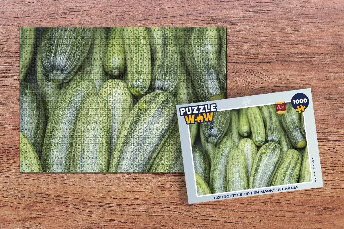 PuzzleWow Legpuzzel Courgettes op een markt in Chania 1000 Stuks - Multicolor