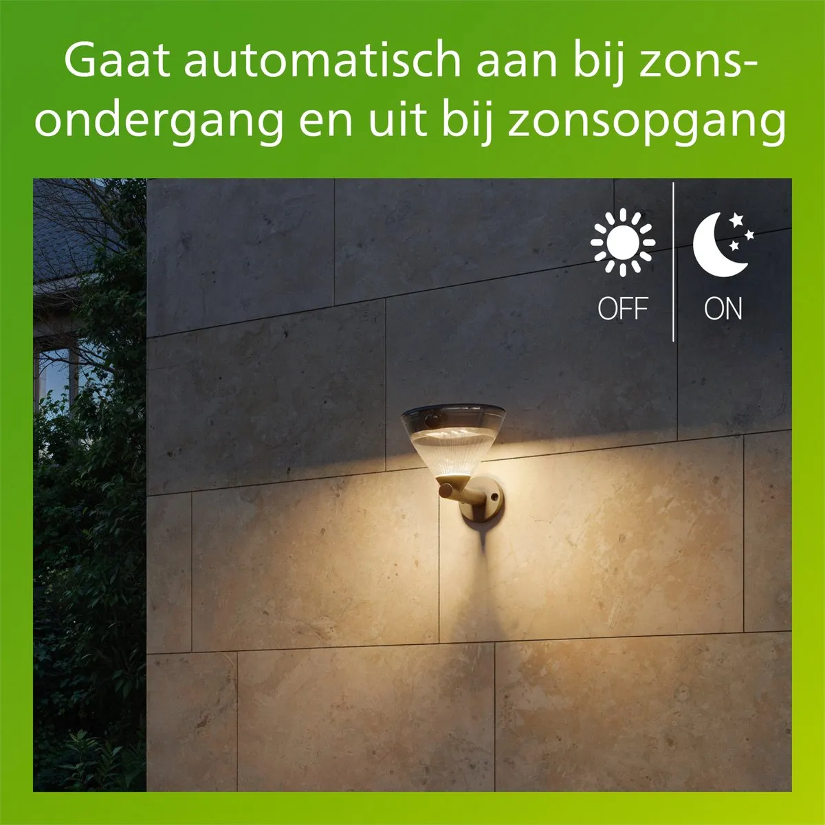 Philips Kyna Solar Wandlamp 3.8W - Zwart