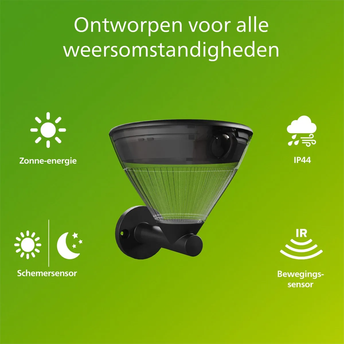 Philips Kyna Solar Wandlamp 3.8W - Zwart