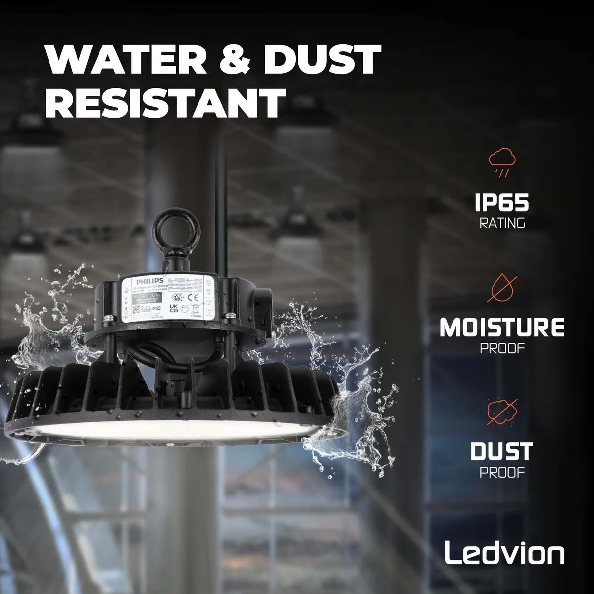 Ledvion LED High Bay 150W - 26.500Lm - 6500K - IP65 - Zwart