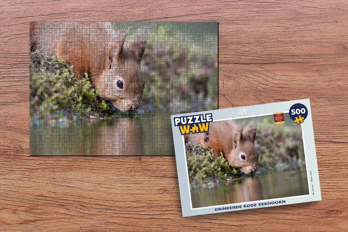 PuzzleWow Eekhoorn Water Legpuzzel 500 Stuks - Multicolor
