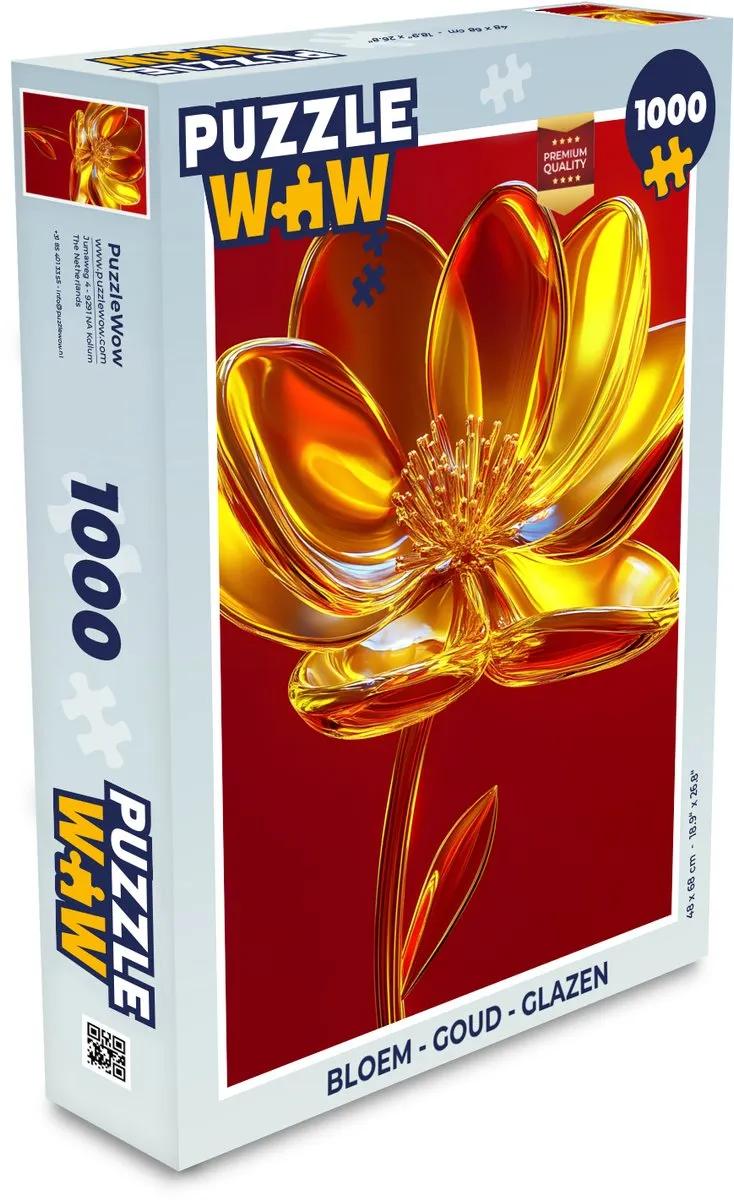 PuzzleWow Bloem Glazen Legpuzzel 1000 Stuks - MPN 8721375314999
