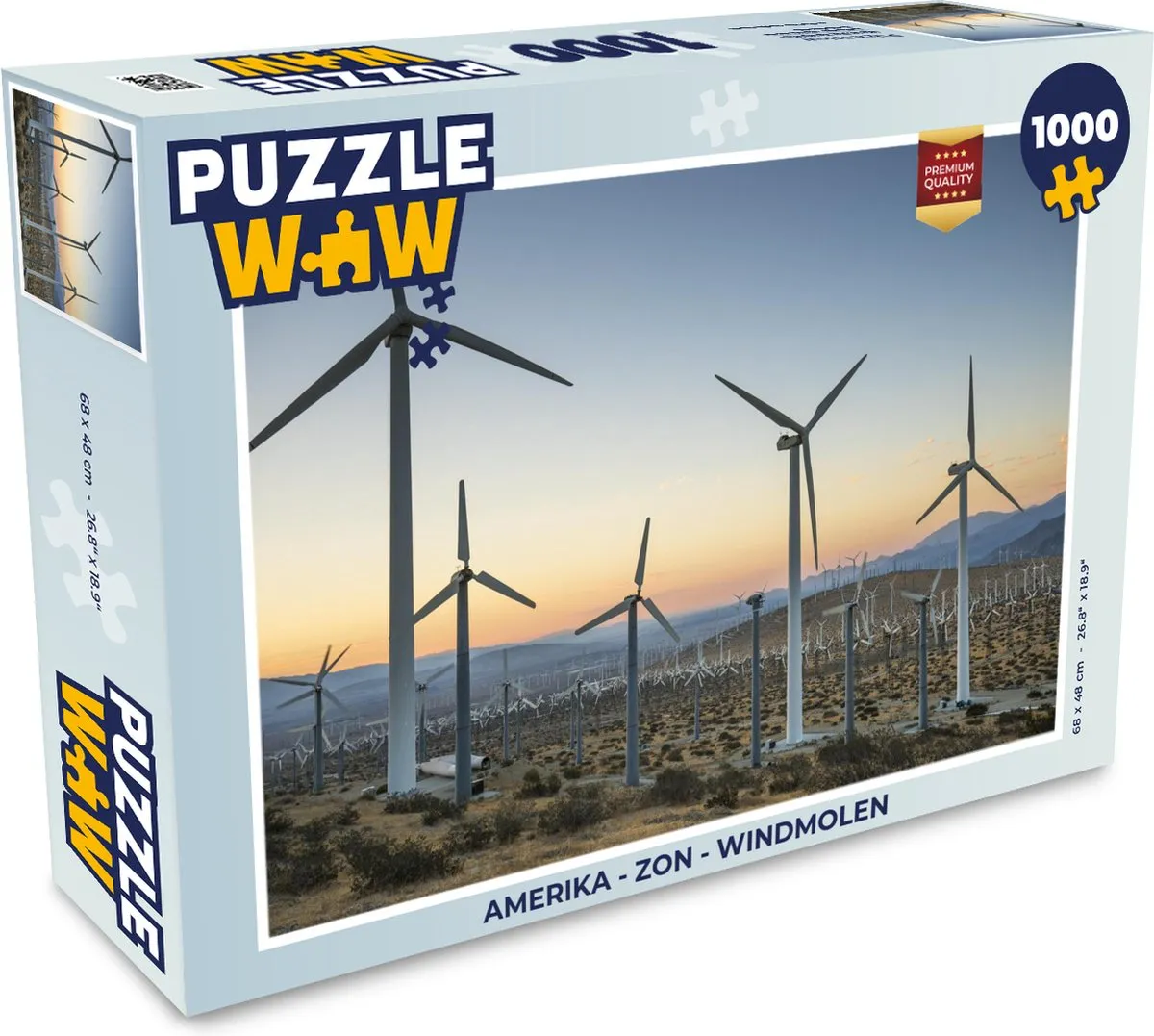 PuzzleWow Amerika Windmolen Legpuzzel 1000 Stuks - Multicolor