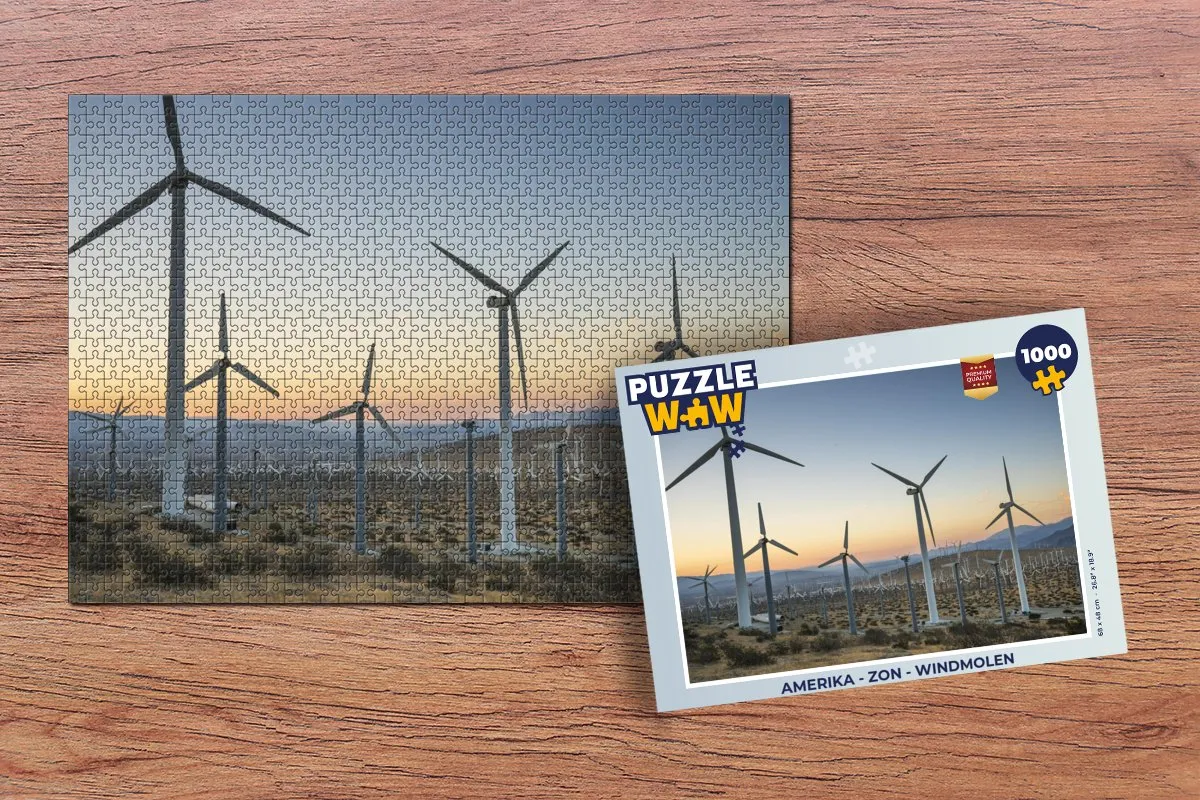 PuzzleWow Amerika Windmolen Legpuzzel 1000 Stuks - Multicolor