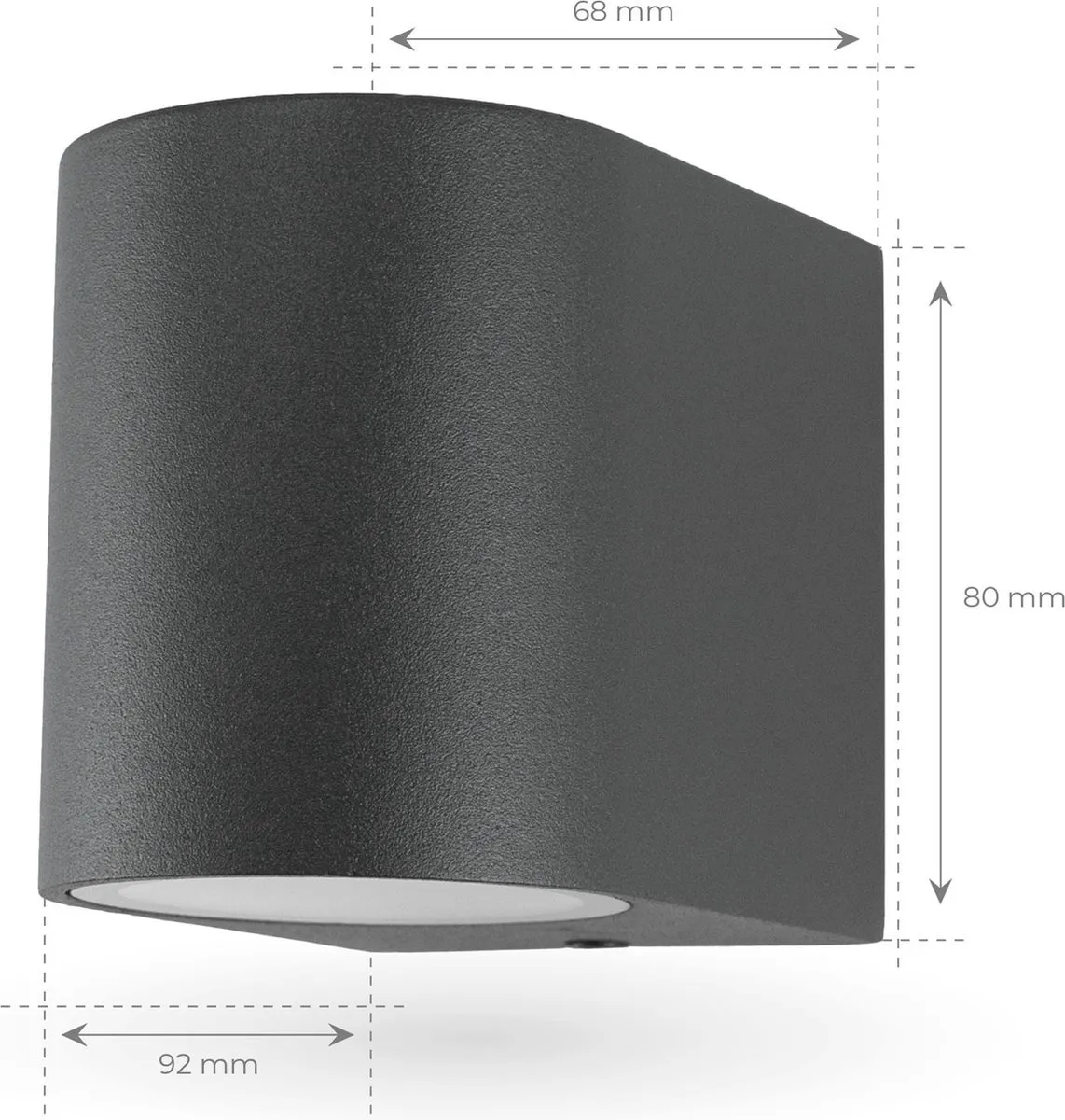 Ledvion 8x Wandlamp Antraciet GU10 IP54 - Draadloos