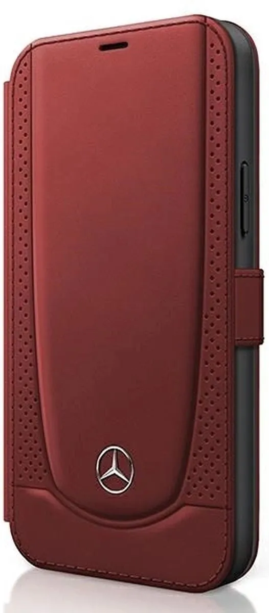 Mercedes-Benz iPhone 12 Mini Hoesje - Effen Rood - 3 Pasjes
