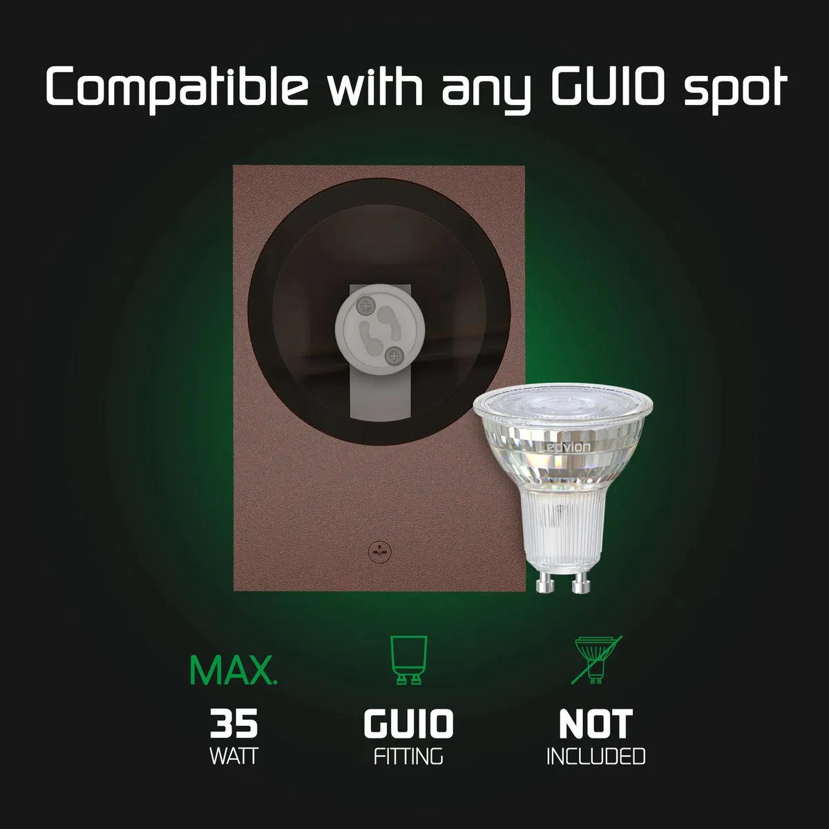 Ledvion Wandlamp San Diego Buiten - Roest - GU10 - afbeelding 6 van 6