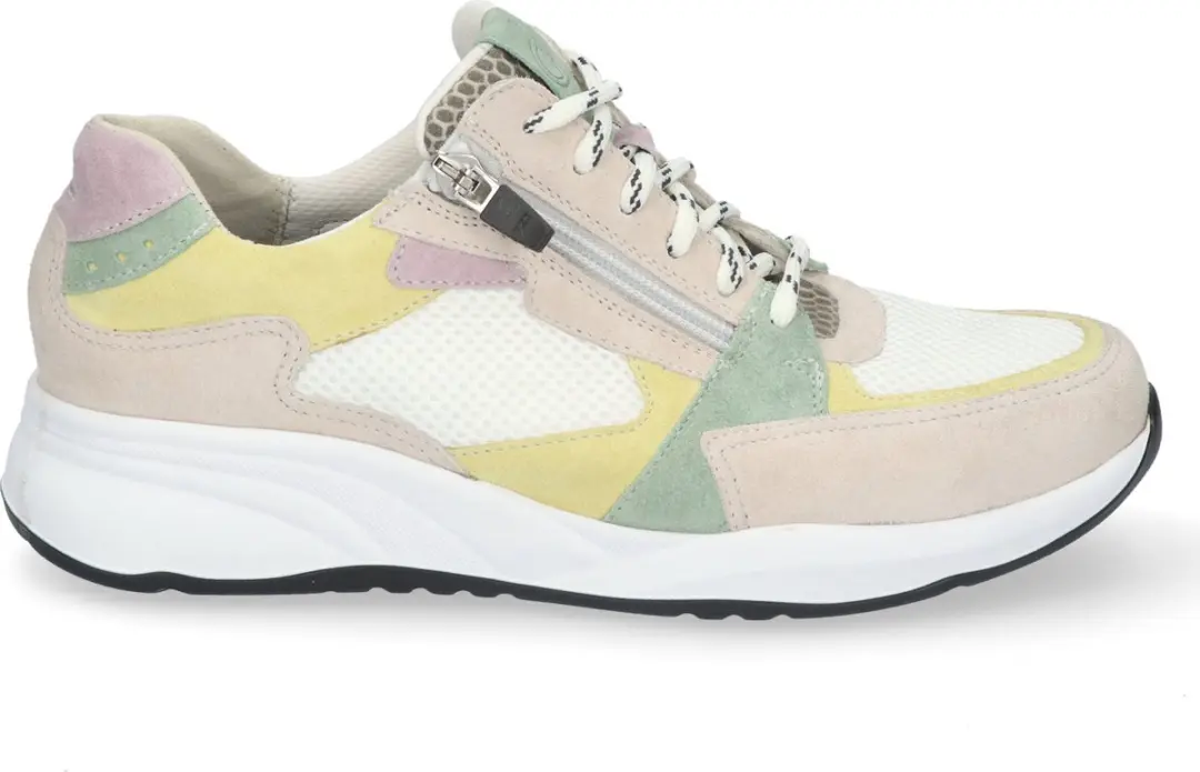 Durea 6295 H Lage Sneakers - Wit/Beige - Maat 41