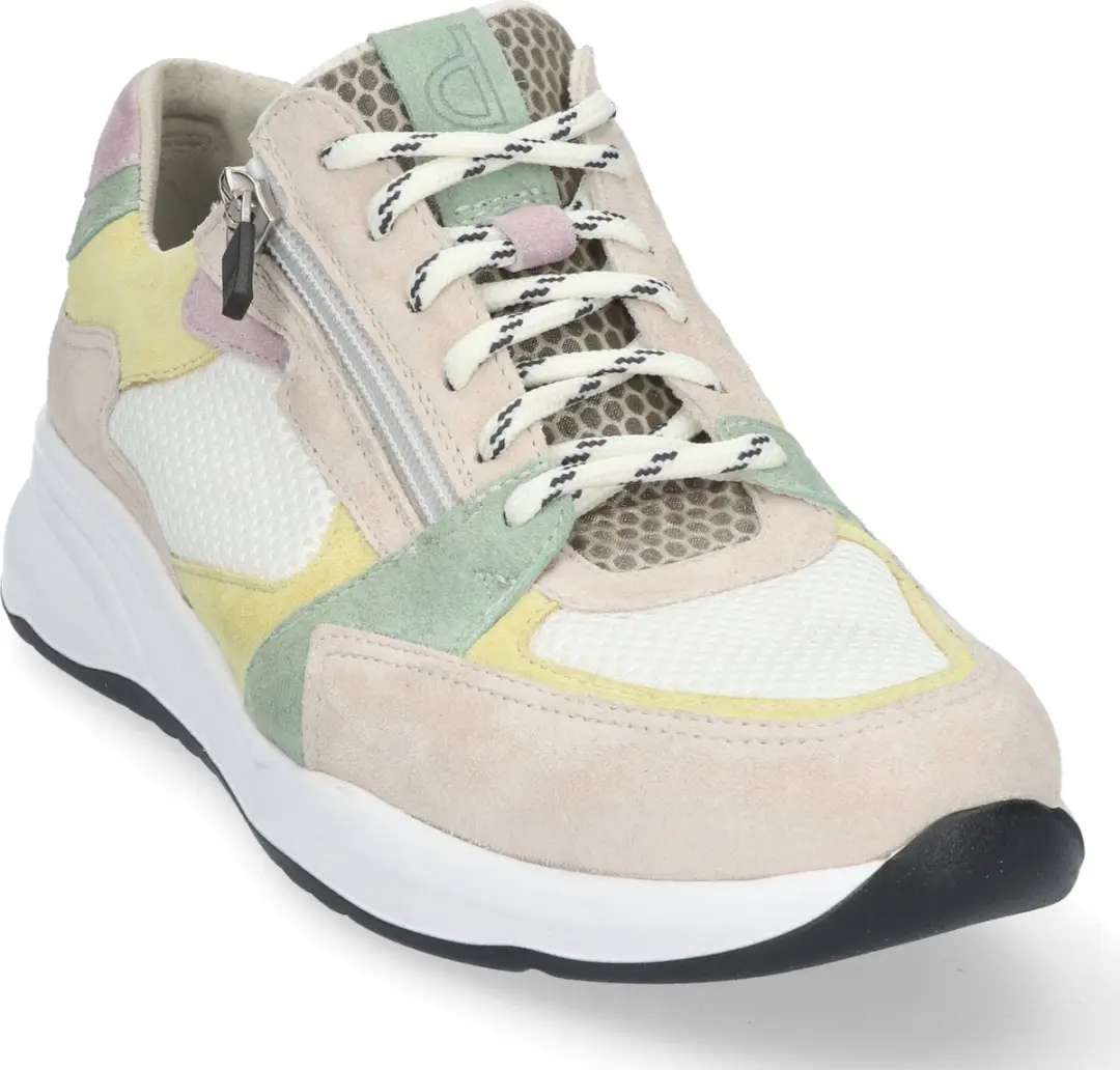 Durea 6295 H Lage Sneakers - Wit/Beige - Maat 41