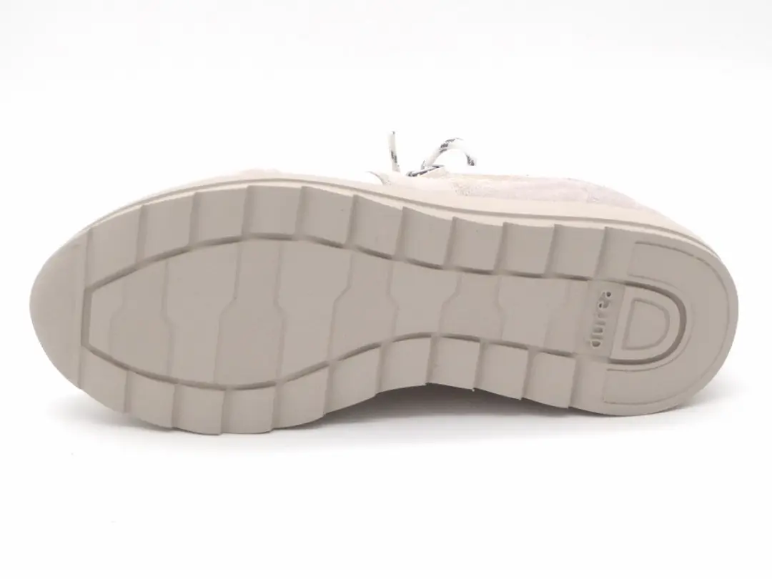 Durea 6279 H Lage Sneakers - Wit/Beige - Maat 40