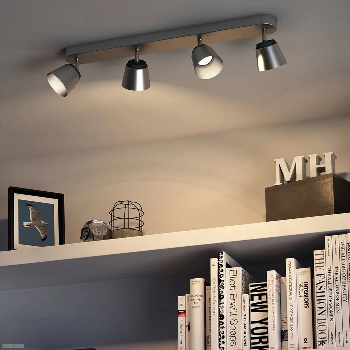 Philips LED Dender Bar 4x4W - Mat chroom & geelkoper