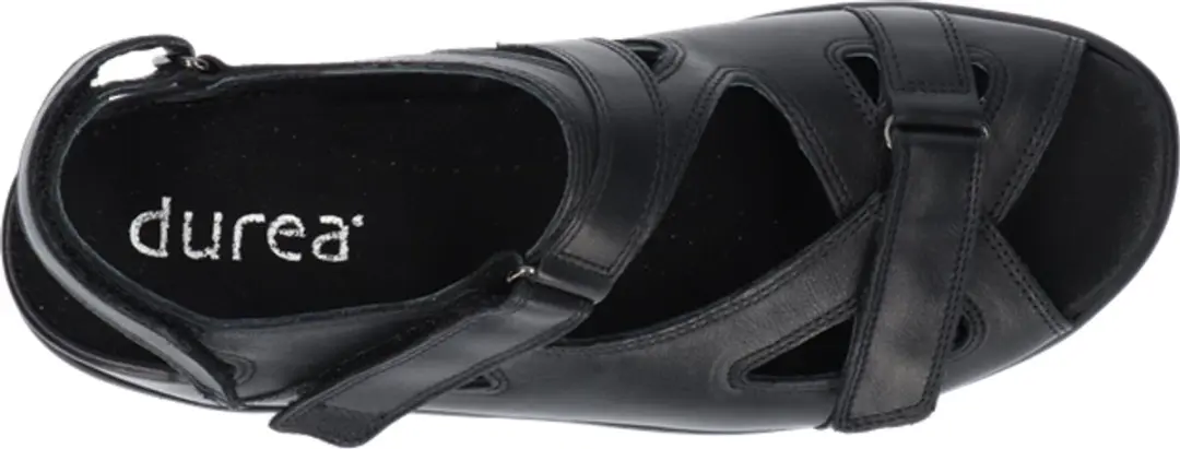 Durea 7258 G Platte Sandalen - Zwart