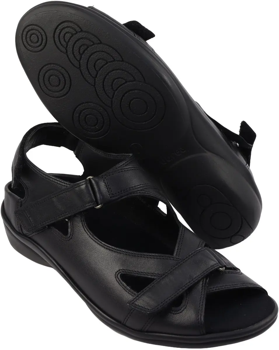 Durea 7258 G Platte Sandalen - Zwart