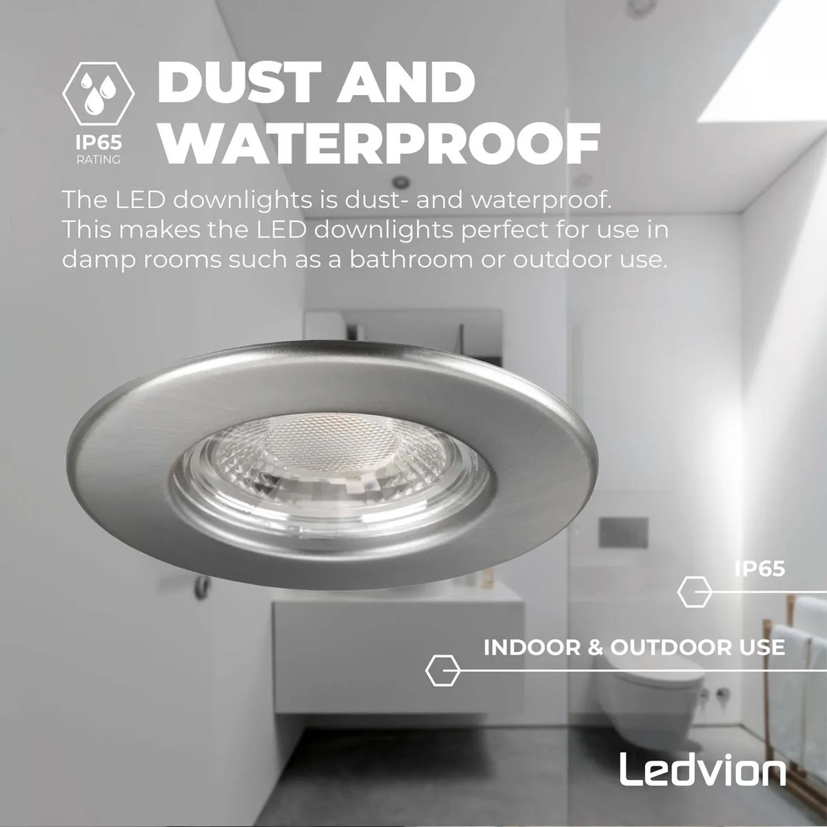 Ledvion 3X LED Inbouwspot Dimbaar 5W 2700K - Ø84mm RVS