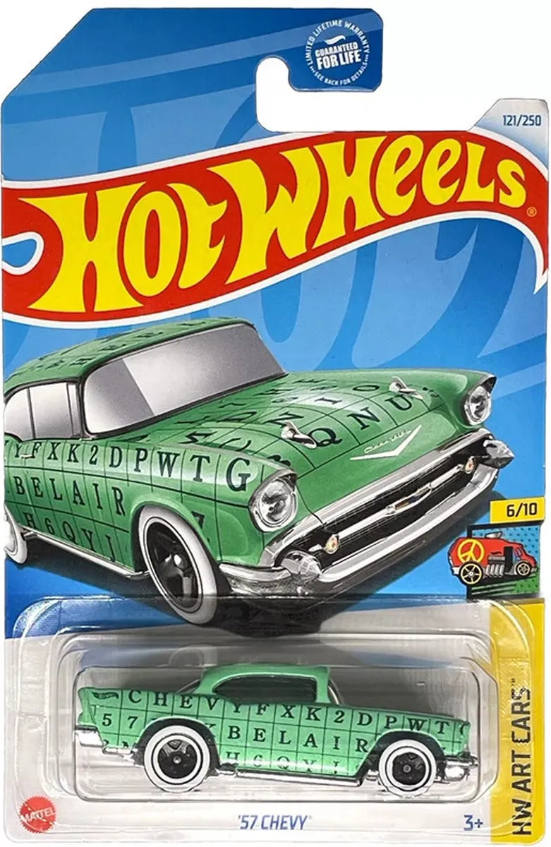 Hot Wheels '57 Chevy Bel Air Art Cars 1:64 Mint Green 21A