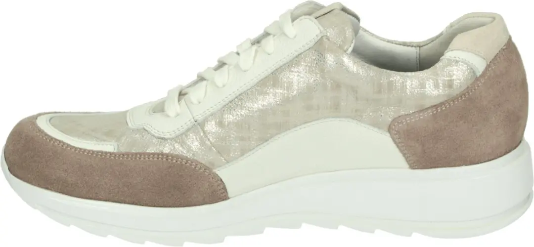 Durea 6263 G Lage Sneakers - Wit/Beige - Maat 38