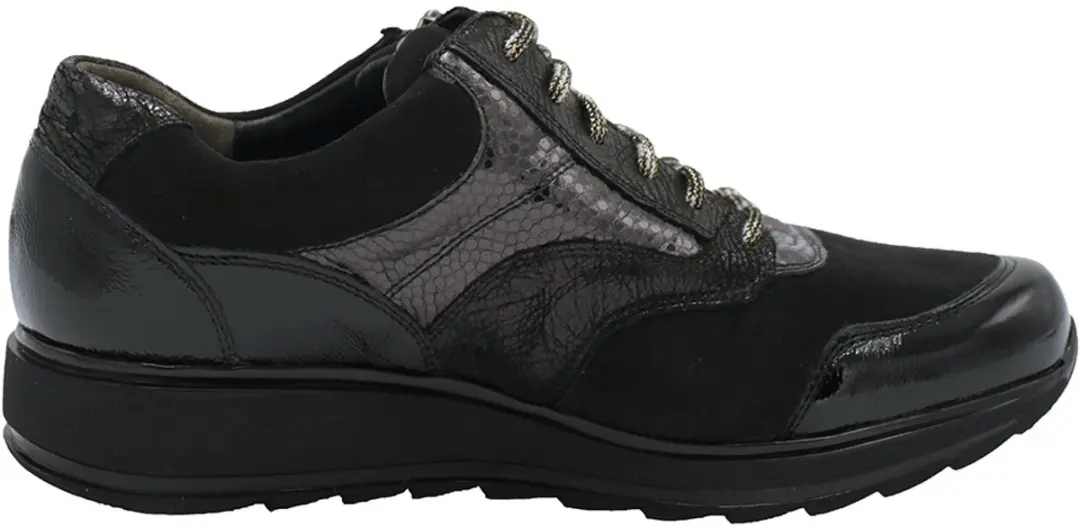 Durea Sneaker Zwart nubuck lak K (Maat