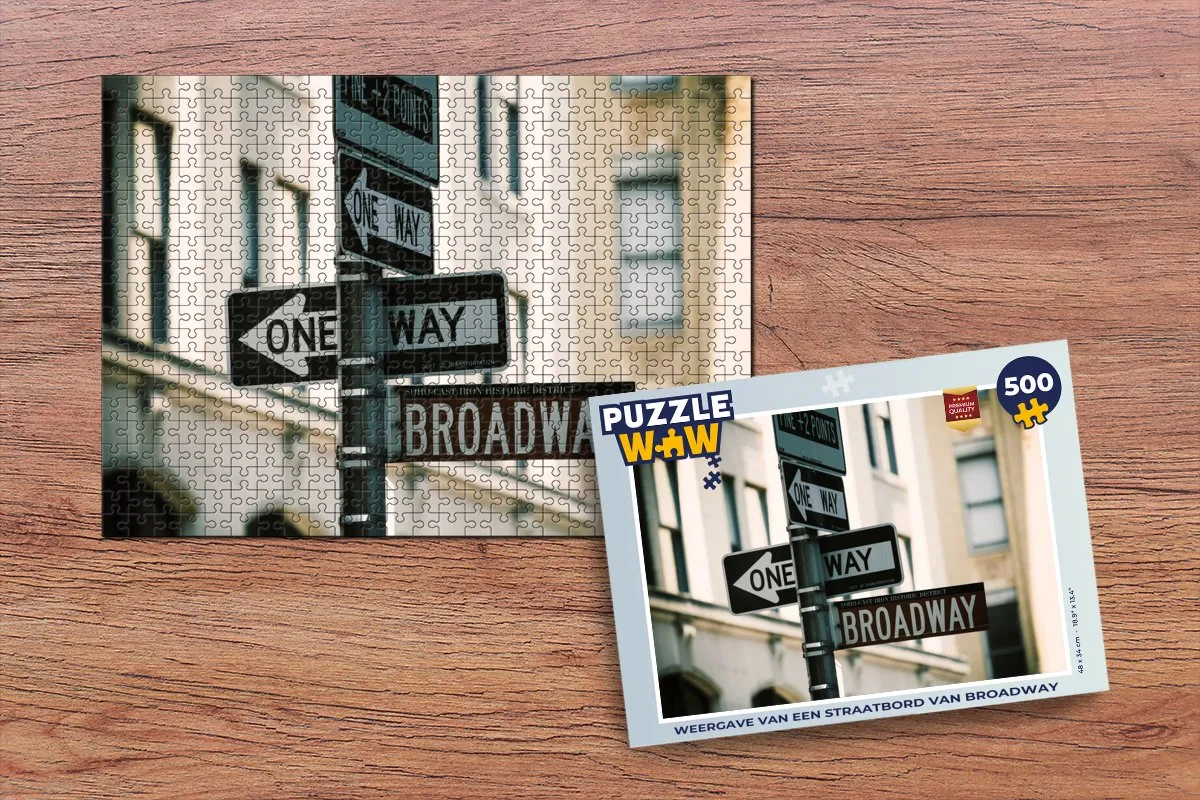 PuzzleWow Manhattan Broadway Legpuzzel 500 Stuks - Multicolor