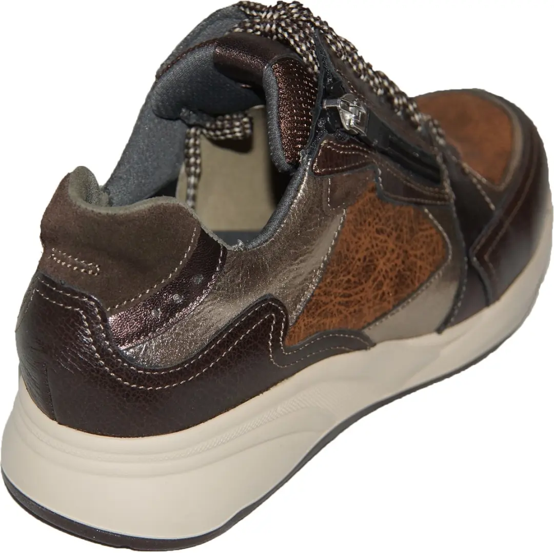 Durea 6295 Sneaker - Donkerbruin/Champagne - Wijdte K