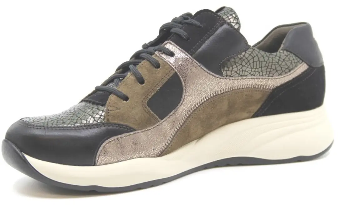 Durea Dames Sneaker 6318 - Wijdte K - Zwart