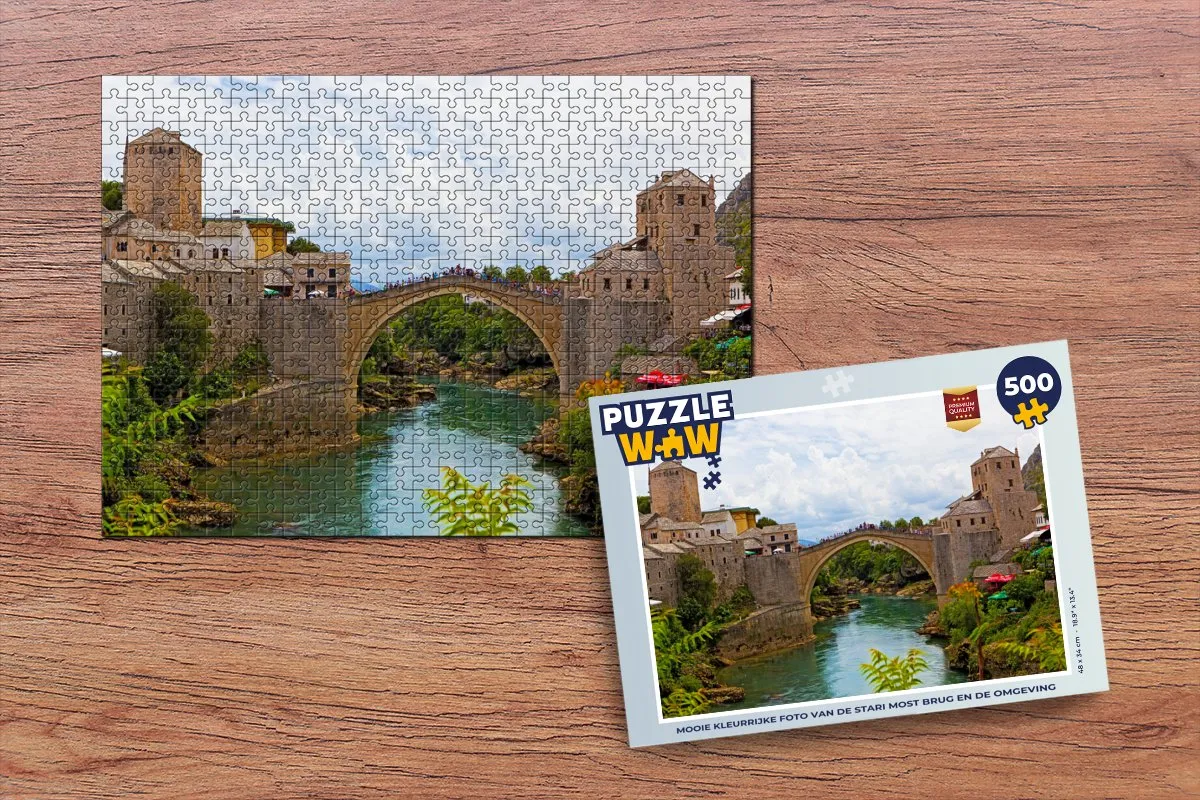 PuzzleWow Legpuzzel Stari Most 500 Stuks - Multicolor