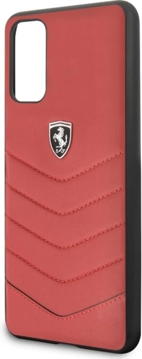 Ferrari Heritage Leather Back Case Rood - Samsung Galaxy S20