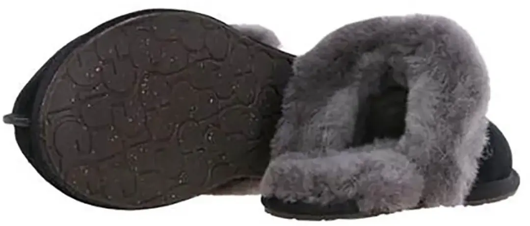 UGG W Scuffette II Dames Sloffen - 37 - Zwart/Grijs