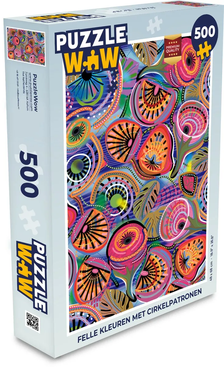 PuzzleWow Figuren Legpuzzel 500 Stuks - Multicolor