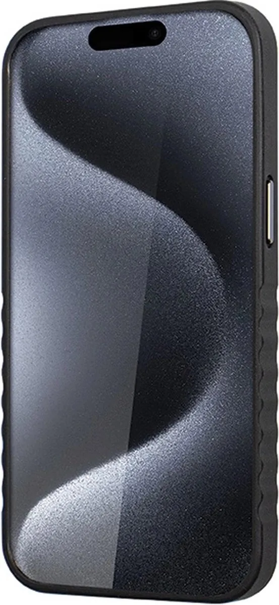 Audi Genuine Leather MagSafe iPhone 15 Pro Max Hoesje - Zwart-Rood