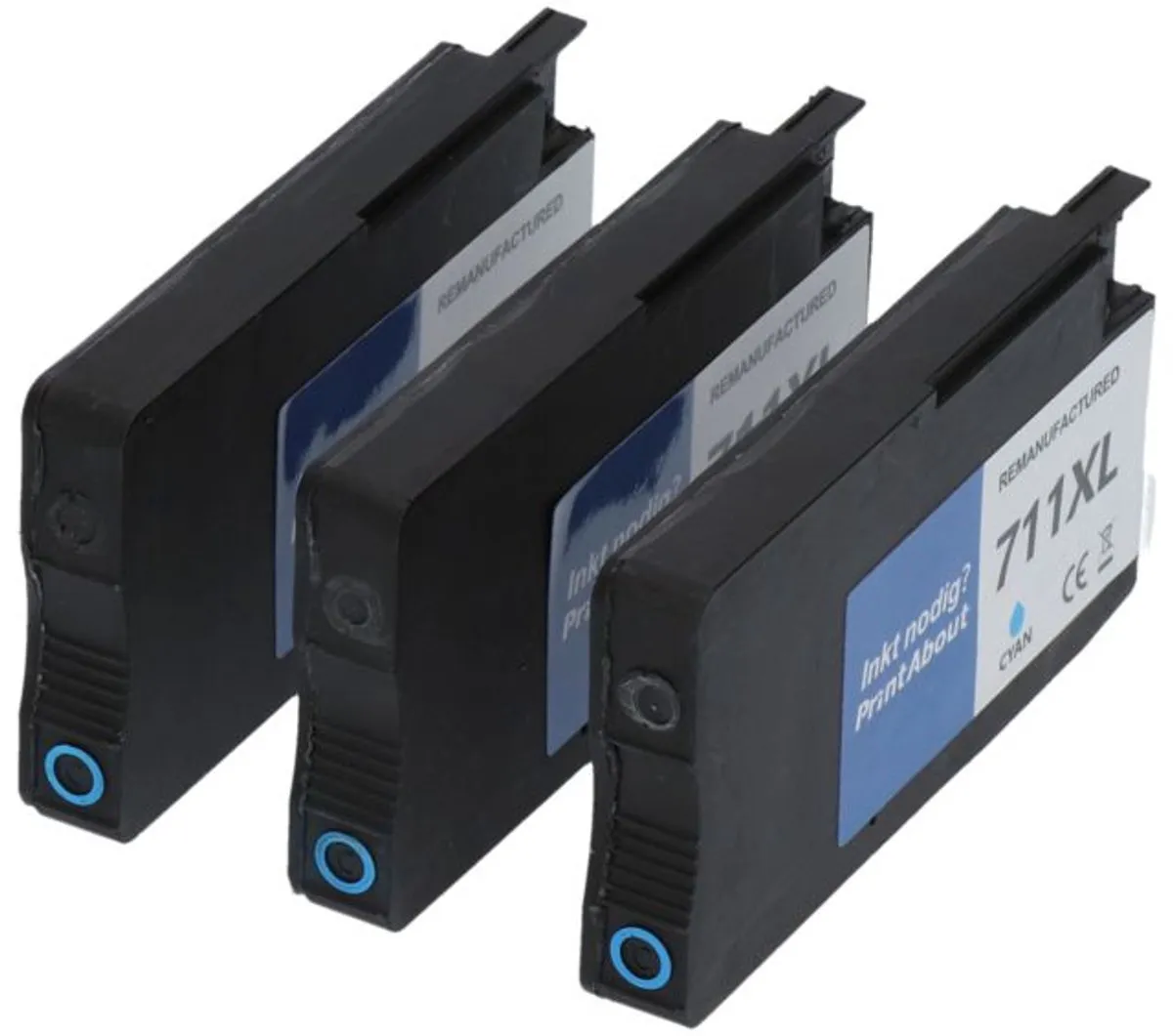 PrintAbout HP 711 CZ134A Cyaan Inktcartridge - 3 Stuks