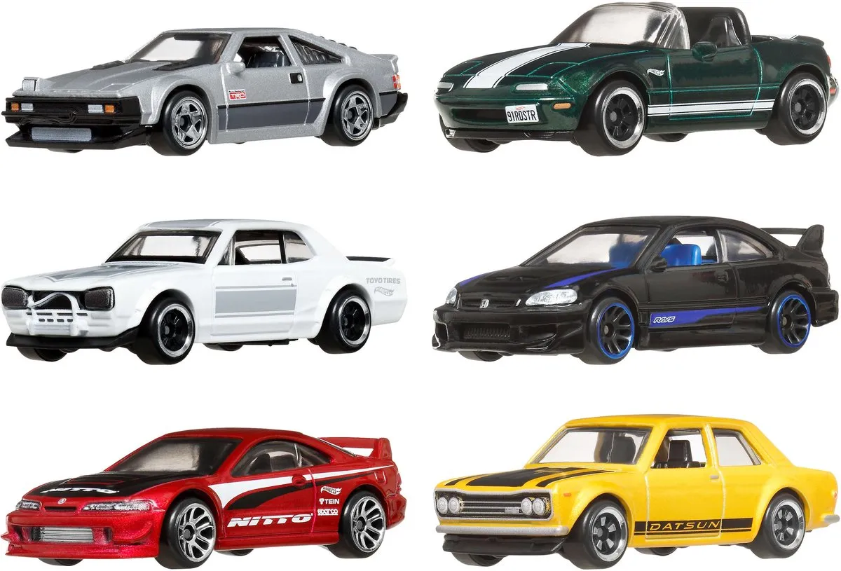 Hot Wheels Japanse Voertuigen Set 1:64 - 6 Stuks - Meerkleurig