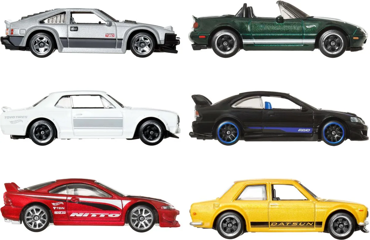 Hot Wheels Japanse Voertuigen Set 1:64 - 6 Stuks - Meerkleurig