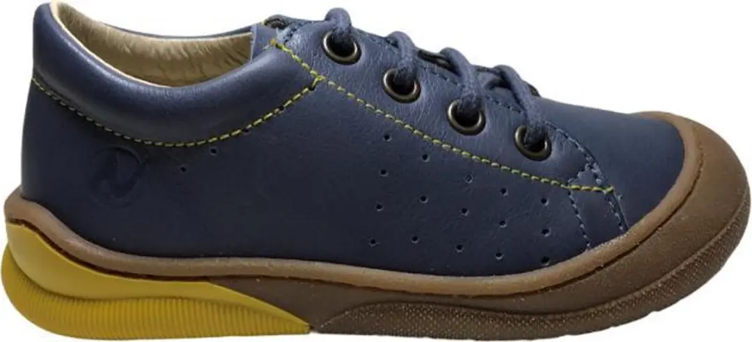 naturino veter bumper lederen sneakers Gabby blauw geel mt 27