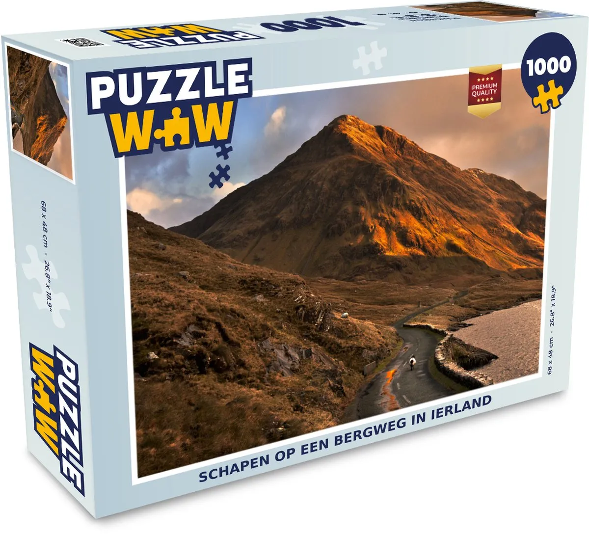 PuzzleWow Legpuzzel Schapen op een bergweg Ierland 1000 Stuks - Multicolor