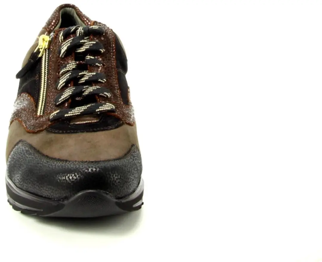 Durea Dames Sneaker 6279 - 38.5 - Zwart/Bruin