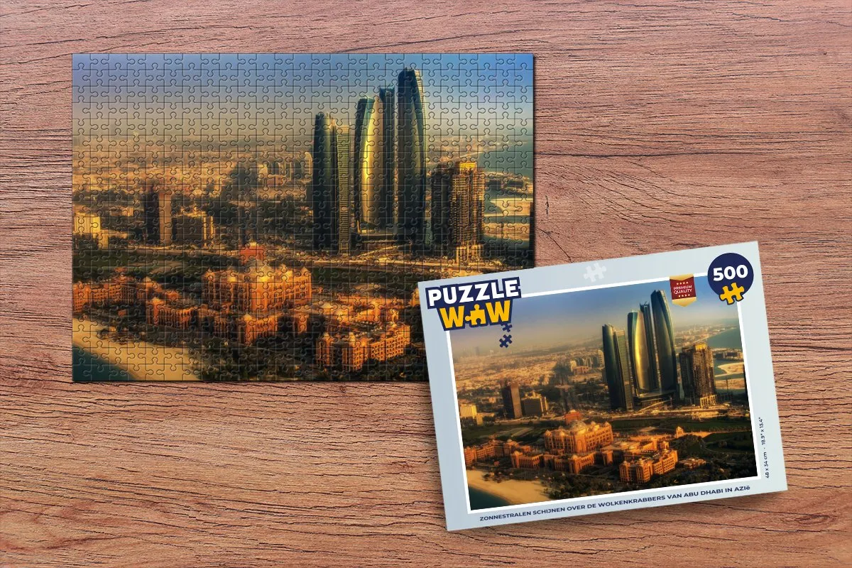 PuzzleWow Legpuzzel Zonnestralen Abu Dhabi 500 Stuks - Multicolor